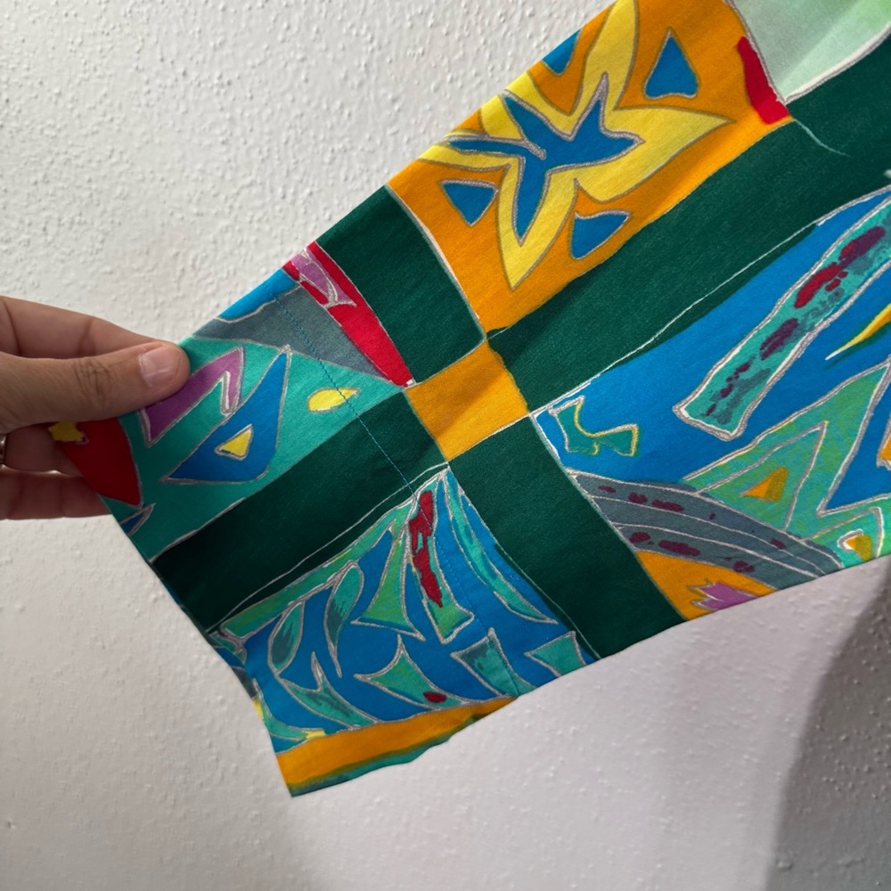 Ralph Lauren Green and Yellow Casual Button Down Shirt large - Picture 4 of 8